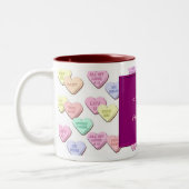 Valentine Candy Hearts Pattern Foto Tasse (Links)