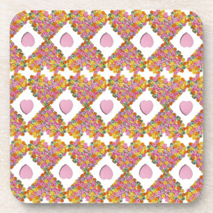 Valentine Candy Hearts Pattern Getränkeuntersetzer