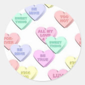 Valentine Candy Hearts Pattern Stickers (Vorderseite)