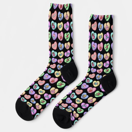 Valentine Candy Hearts Socken (Linkes Detail)