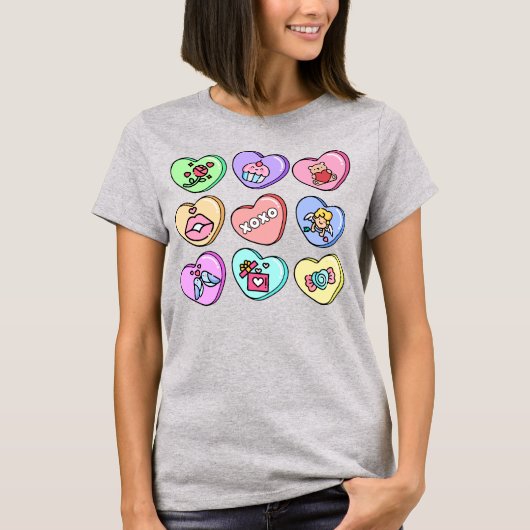Valentine Candy Hearts T-Shirt (Vorderseite)