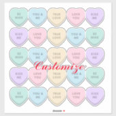 Valentine Candy Hearts Thunder_Cove Aufkleber (Blatt)