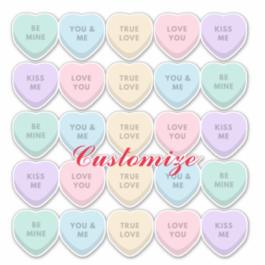 Valentine Candy Hearts Thunder_Cove Aufkleber (Vorderseite)