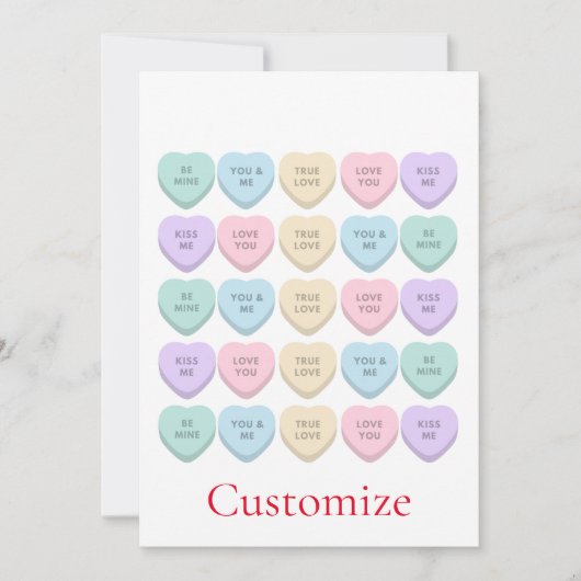 Valentine Candy Hearts Thunder_Cove Einladung (Vorderseite)