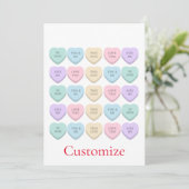 Valentine Candy Hearts Thunder_Cove Einladung (Stehend Vorderseite)