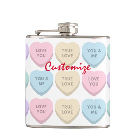 Valentine Candy Hearts Thunder_Cove Flachmann (Vorderseite)