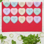 Valentine Candy Hearts Thunder_Cove Geschirrtuch (Gefaltet)