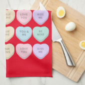 Valentine Candy Hearts Thunder_Cove Geschirrtuch (Viertel Falte)