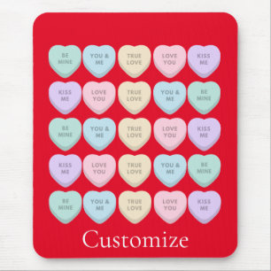 Valentine Candy Hearts Thunder_Cove Mousepad