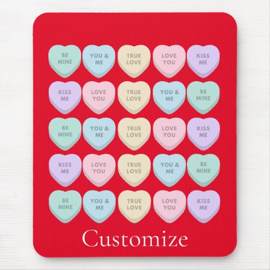 Valentine Candy Hearts Thunder_Cove Mousepad (Vorne)