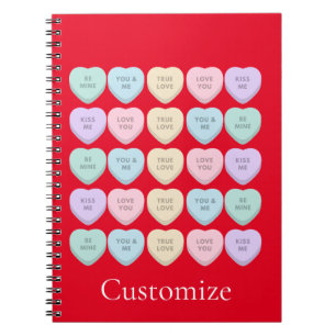 Valentine Candy Hearts Thunder_Cove Notizblock