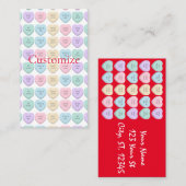 Valentine Candy Hearts Thunder_Cove Visitenkarte (Vorne/Hinten)