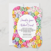 Valentine Candy Hearts Wedding Einladung (Vorderseite)