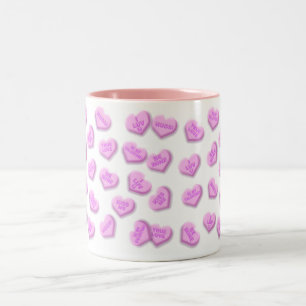 Valentine Candy Hearts Zweifarbige Tasse