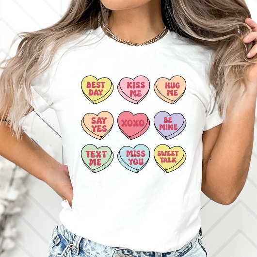 Valentine Candy Herts, Shirt, Konversationsherz T-Shirt
