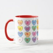 Valentine Candy Message Hearts Tasse (Links)