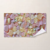 Valentine Candy Sweethearts Day Badhandtuch Set (Handtuch)
