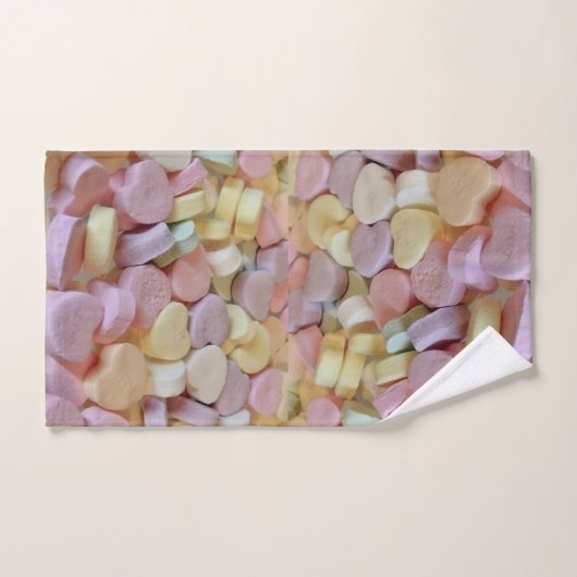 Valentine Candy Sweethearts Day Badhandtuch Set (Handtuch)