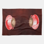 Valentine Cappuccino Kunst, Dichtung und Musik Geschirrtuch (Horizontal)