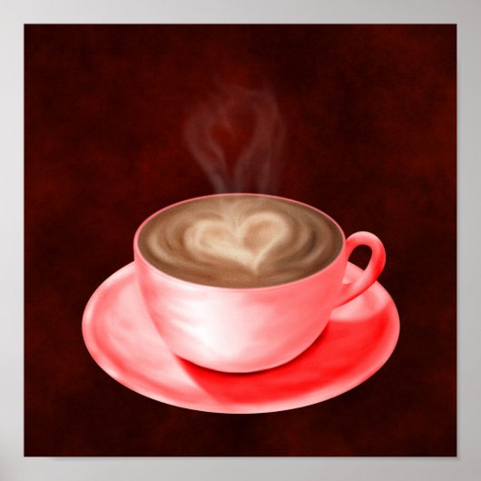 Valentine Cappuccino Kunst, Dichtung und Musik Poster (Vorne)