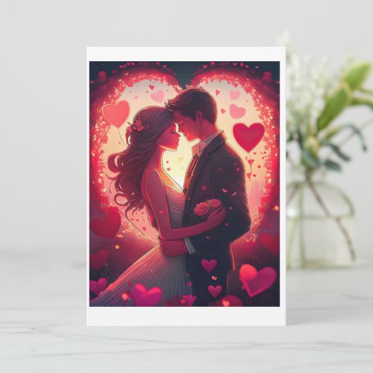 Valentine Card Feiertagskarte (Stehend Vorderseite)