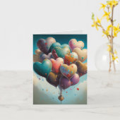 Valentine Card mit Balloon Herzerkrankungen Karte (Gelbe Blume)