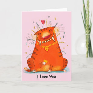 Valentine Card zur Mama von der Katze Dankeskarte