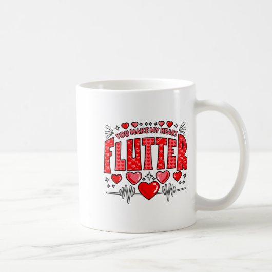 Valentine Cardiac Nurse You Make My Heart Flutter Kaffeetasse (Rechts)