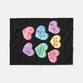 Valentine Cardiologist Hearts Candy Ekg Tech Telem Fleecedecke (Vorderseite (Horizontal))
