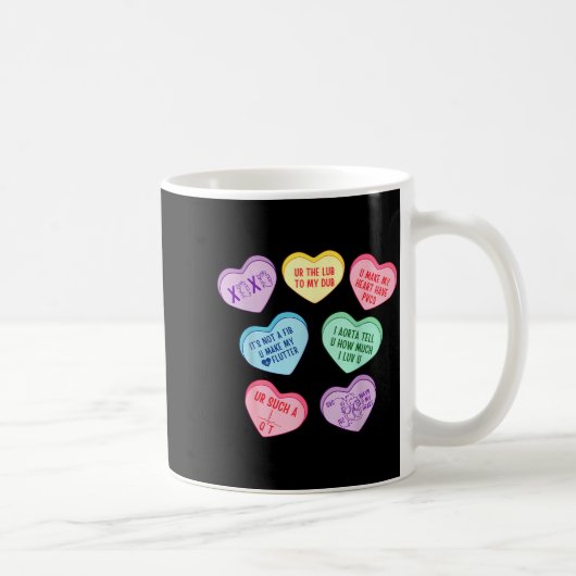 Valentine Cardiologist Hearts Candy Ekg Tech Telem Kaffeetasse (Rechts)