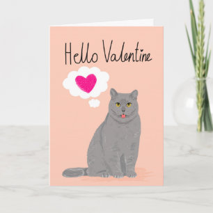 Valentine Cat Card - Liebe Katze niedliche Katzen Feiertagskarte