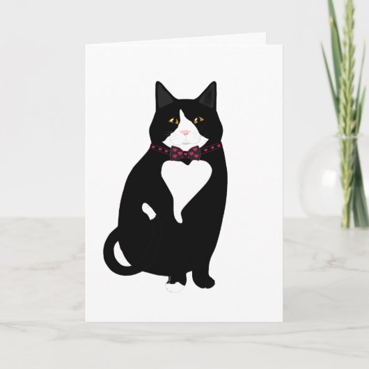 Valentine Cat Grußkarte Karte (Vorderseite)