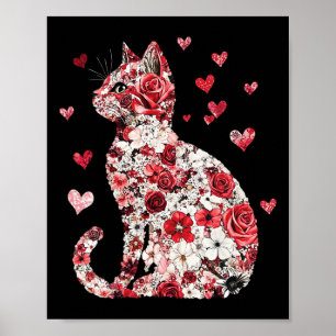 Valentine Cat Heart - Happy Meowentine Poster