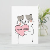 VALENTINE CAT HERZ FEIERTAGSKARTE (Stehend Vorderseite)