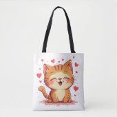 Valentine Cat Liebe Cat Valentine Tasche (Vorderseite)
