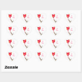 Valentine Cat mit Heart Balloons Holiday Sticker (Blatt)