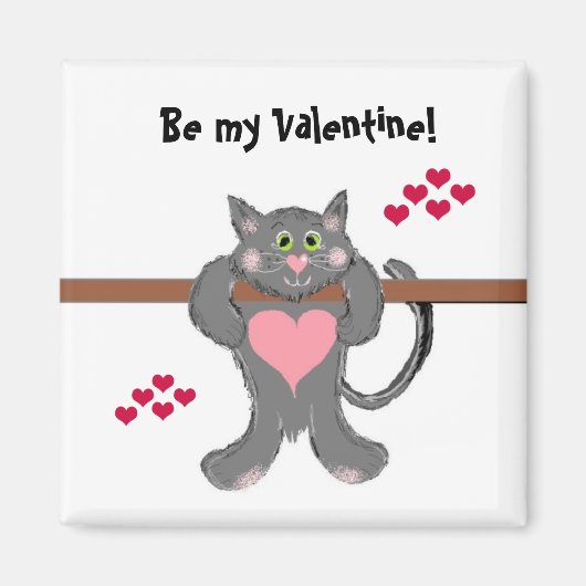 Valentine Cat mit Herz Magnet (Vorne)
