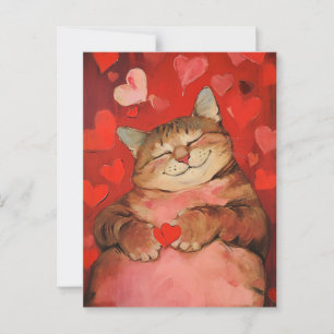 Valentine Cat Postkarte
