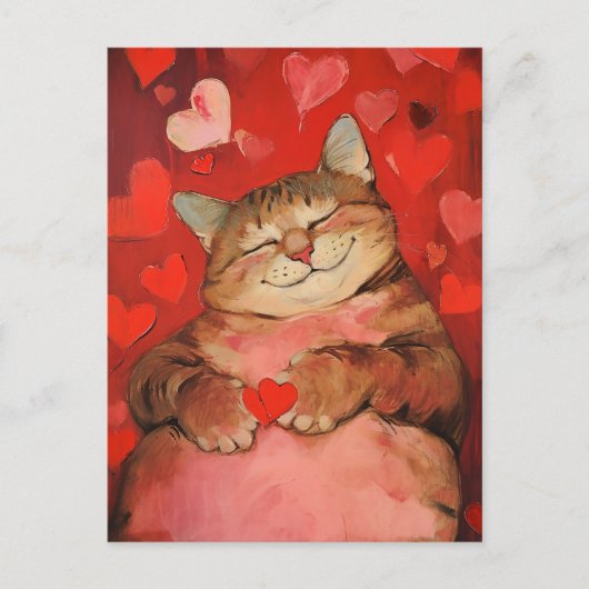 Valentine Cat Postkarte (Vorderseite)