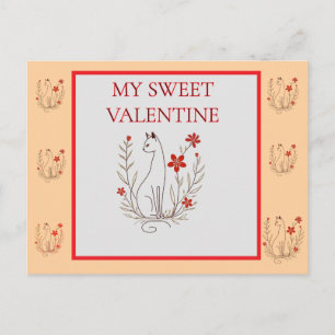 Valentine Cat Postkarte