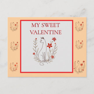 Valentine Cat Postkarte