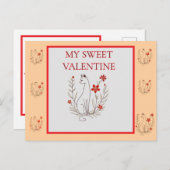 Valentine Cat Postkarte (Vorne/Hinten)