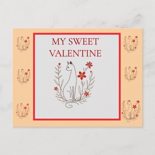 Valentine Cat Postkarte (Vorderseite)