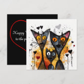 Valentine Cats Feiertagskarte (Vorne/Hinten)