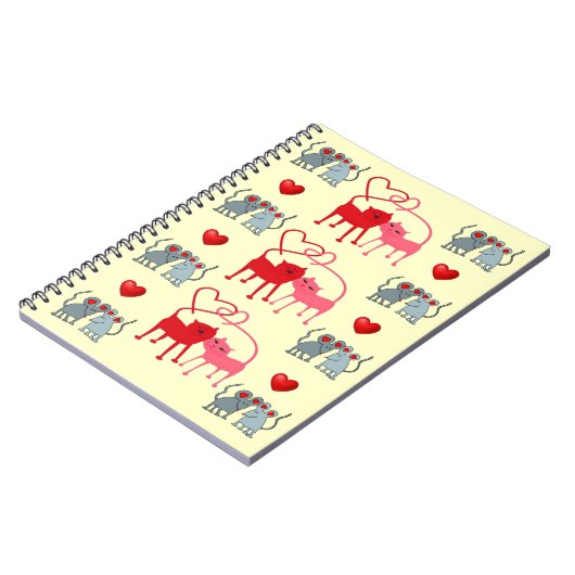 Valentine Cats Notebook Notizblock (Linke Seite)