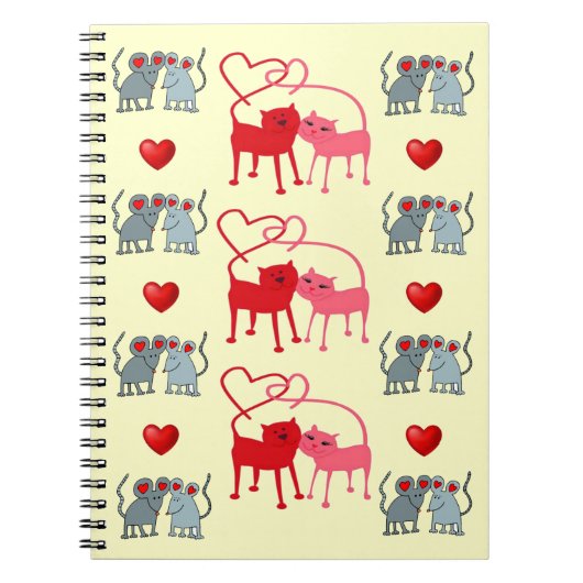 Valentine Cats Notebook Notizblock (Vorderseite)