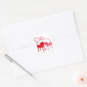 Valentine Cats Quadratischer Aufkleber (Umschlag)