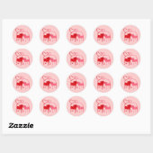 Valentine Cats Round Aufkleber (Blatt)