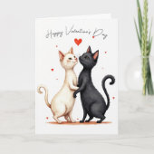 Valentine Cats Tancing Karte (Vorderseite)