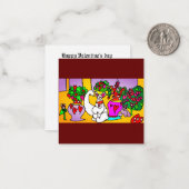 Valentine Cats Tasse Holzkasten Schildermagnet Mitteilungskarte (Vorderseite/Rückseite Beispiel)